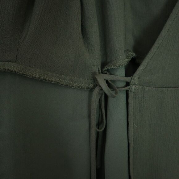 NWT Lulu’s Size S Harbor Point Wrap Dress Short Sleeve Olive Green - Picture 11 of 11